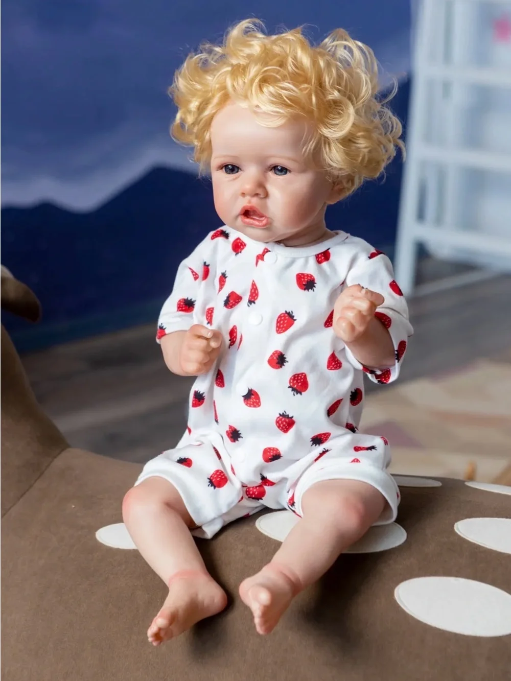 Soul Sister doll Reborn Kids One-Piece with Red Strawberry Print